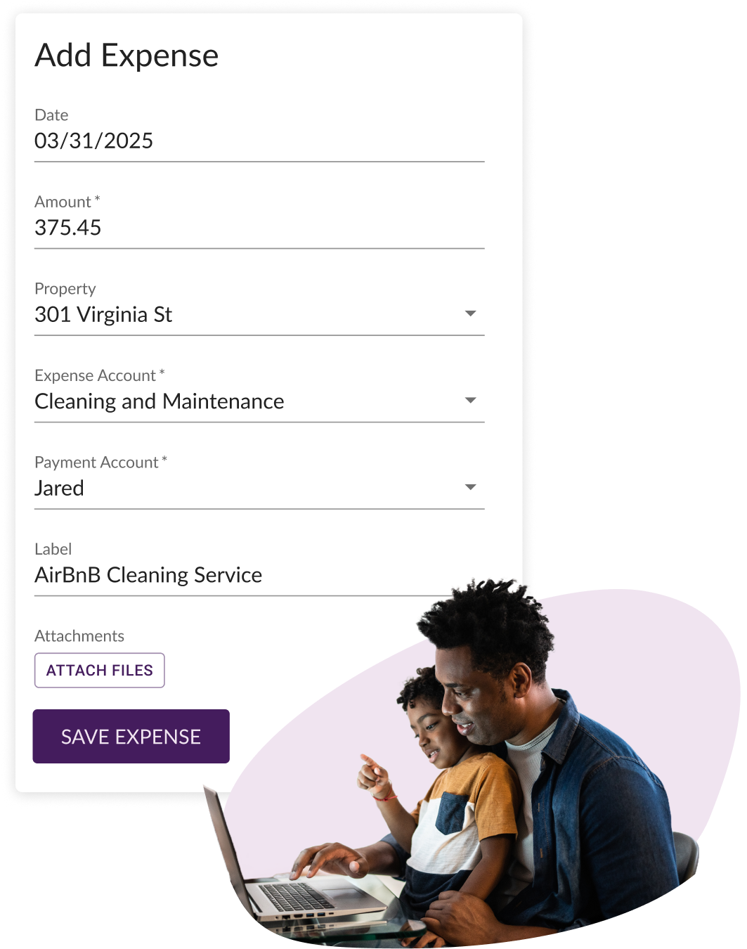 Tracking expenses for short term rental accounting