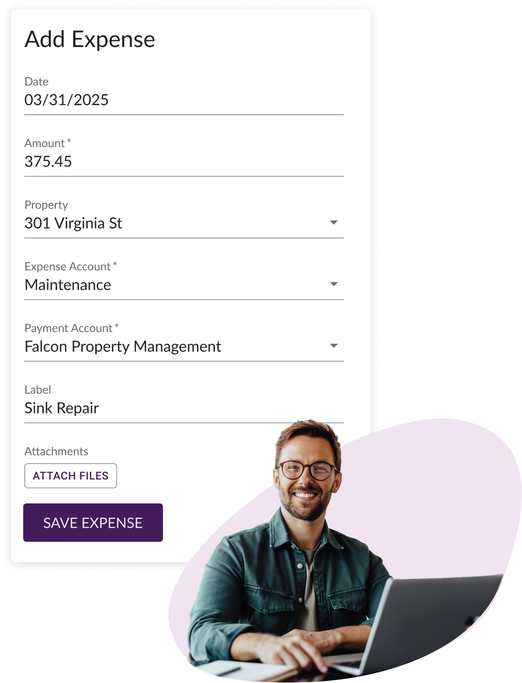 Tracking maintenance expense for property management portfolio