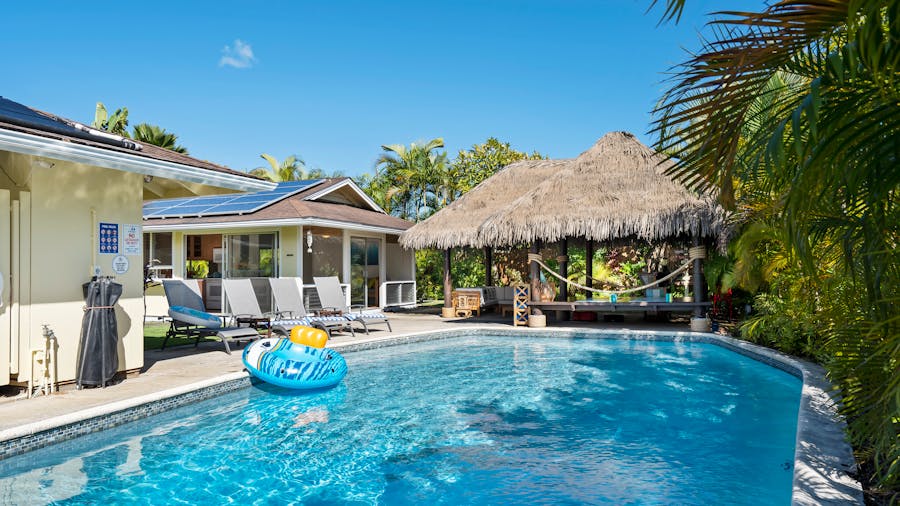 short term rental property with a pool